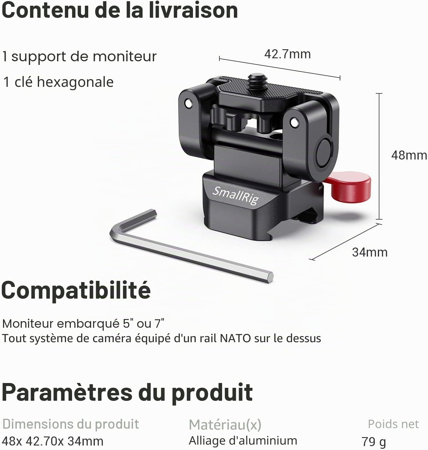 Thumbnail 6 de SMALLRIG 2100B support moniteur 160°