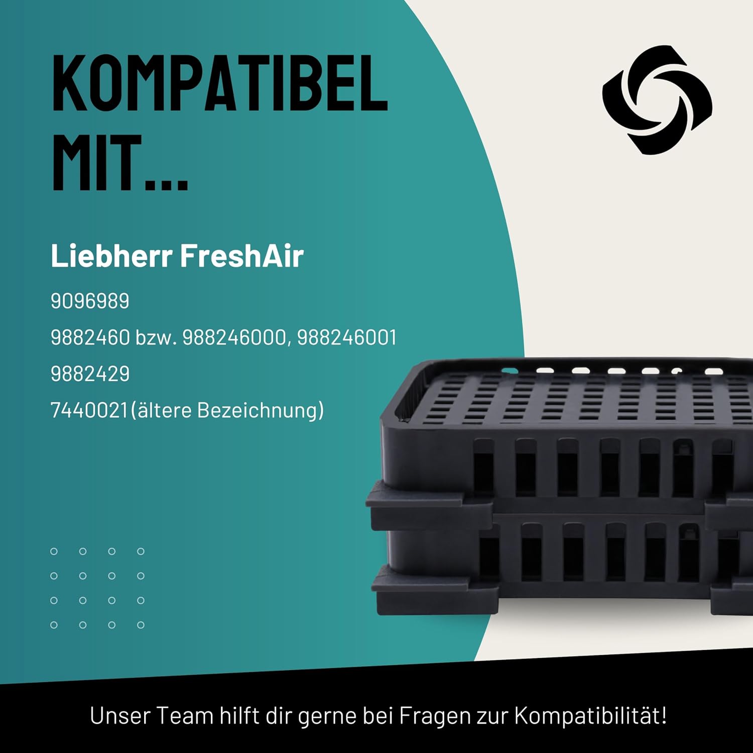 Thumbnail 1 de FilterBase Fresh Air Filter für Liebherr Kühlschrank – 49 x 45 x 10 mm, 2025 Modell