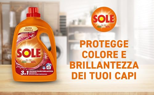 Detalle de Sole Detersivo Lavatrice Proteggi Colore 123 Lavaggi – Lavatrice liquido con olio di argan e formula igienizzante