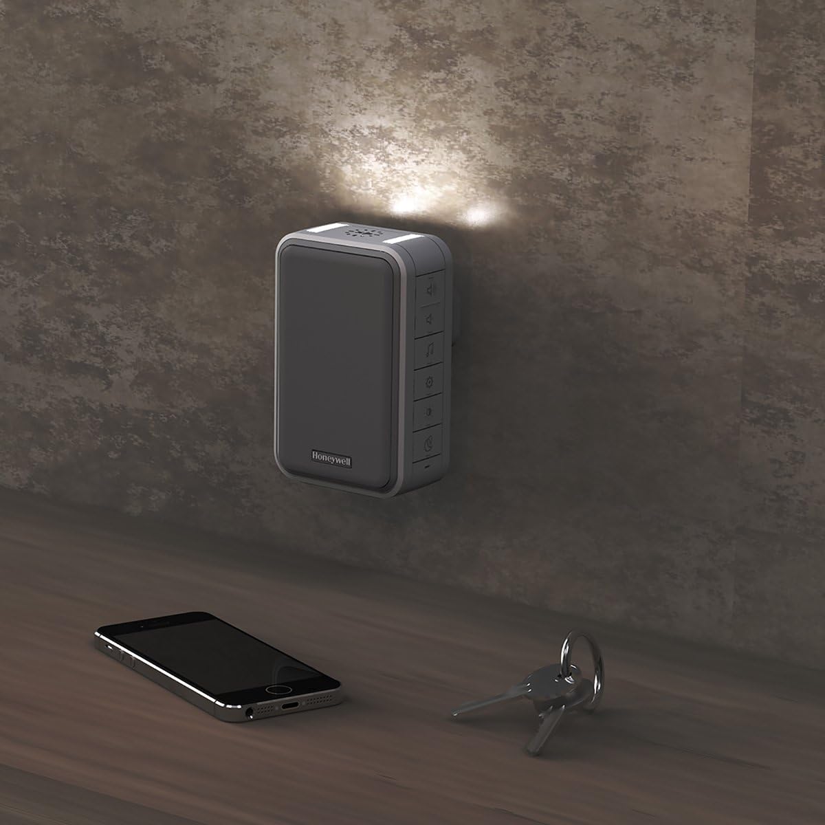 Detalle de Honeywell Home DC313SP2 Serie 3 Campanello senza Fili Plug-In con LED e Pulsante (Bianco)