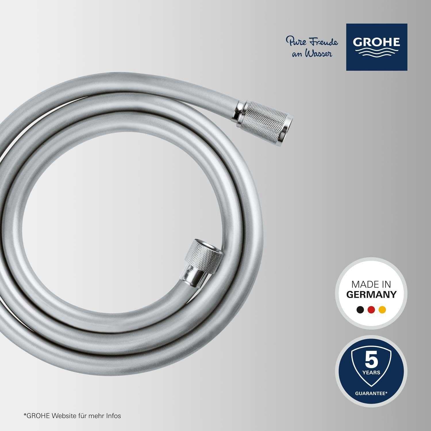 Thumbnail 2 de GROHE Vitalioflex Duschschlauch 1,50 m – knickfest, hitzebeständig, universeller Anschluss, Chrom (28743002)
