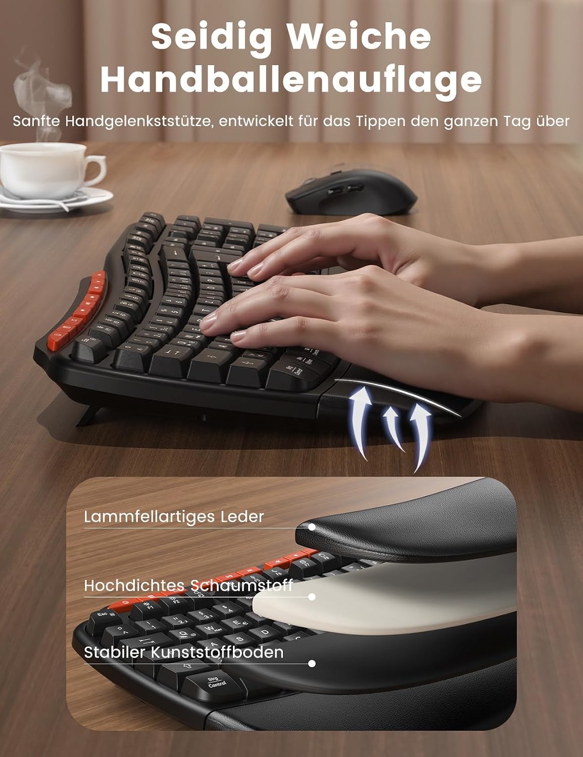 Thumbnail 1 de Kabellose Tastatur Maus Set Wave 2,4 GHz Schwarz