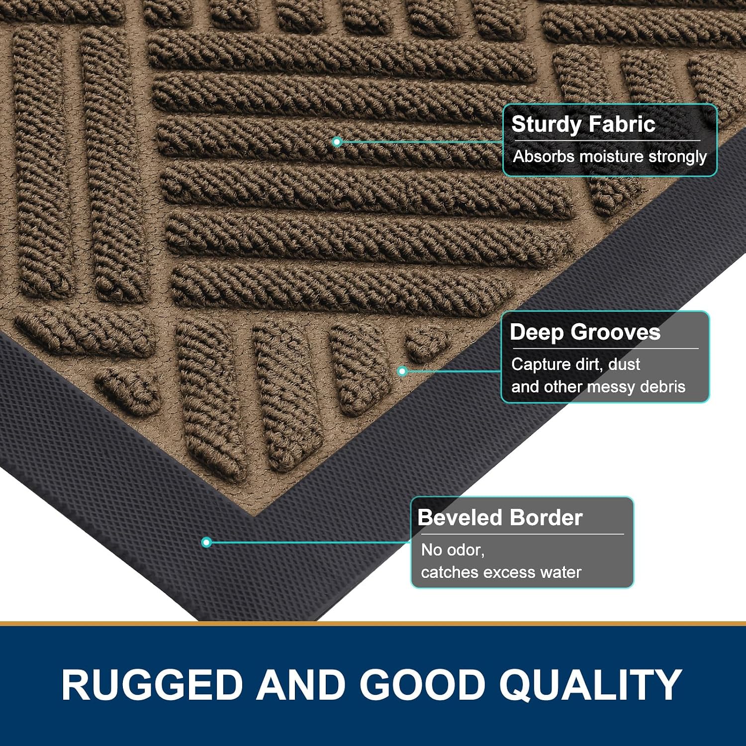 Thumbnail 3 de Smiry Rubber Doormat 29.5 x 17 Inches