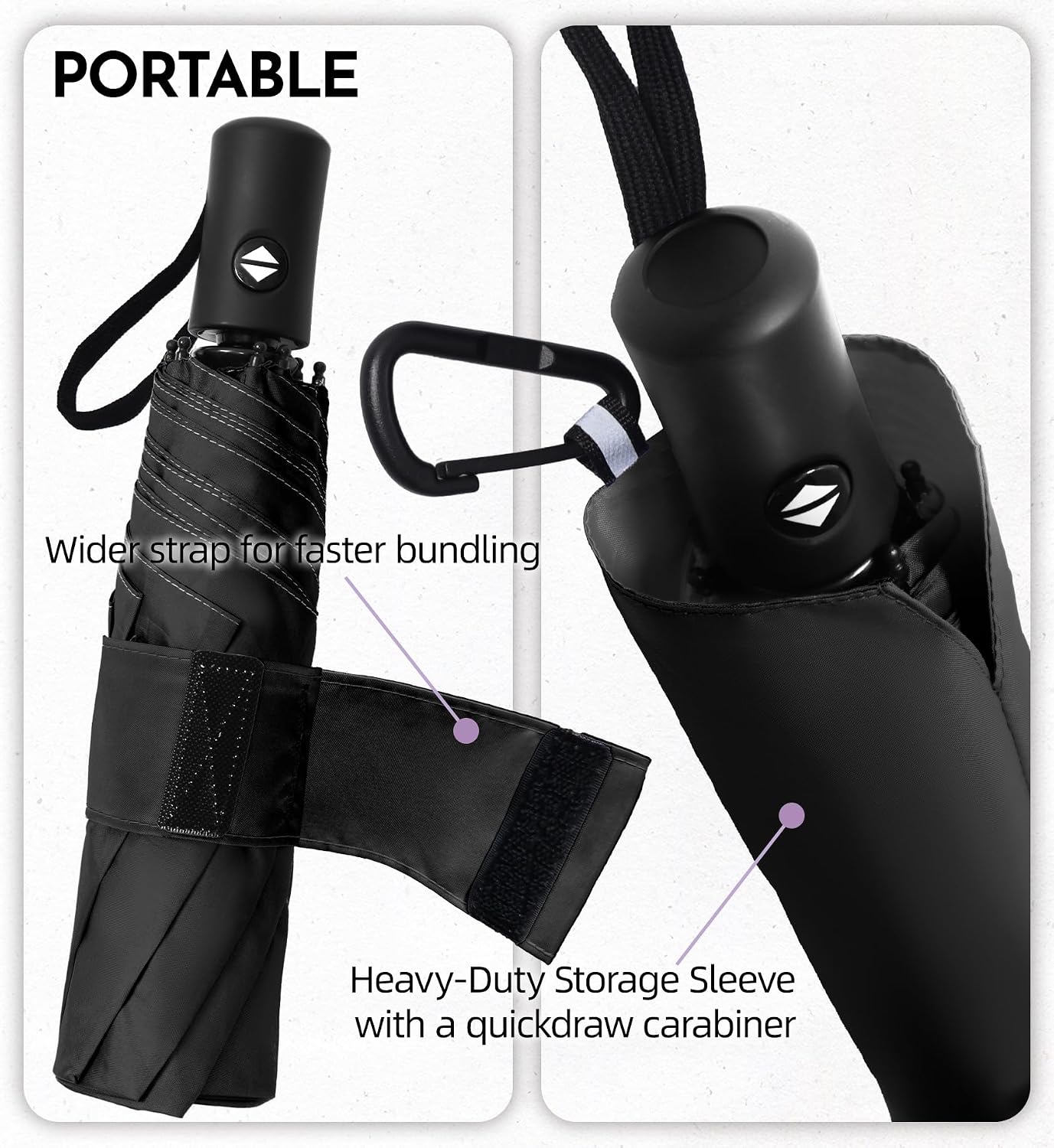 Thumbnail 3 de LILAC Windproof Automatic Umbrella, Strong 7 Ribs Compact Travel Brolly