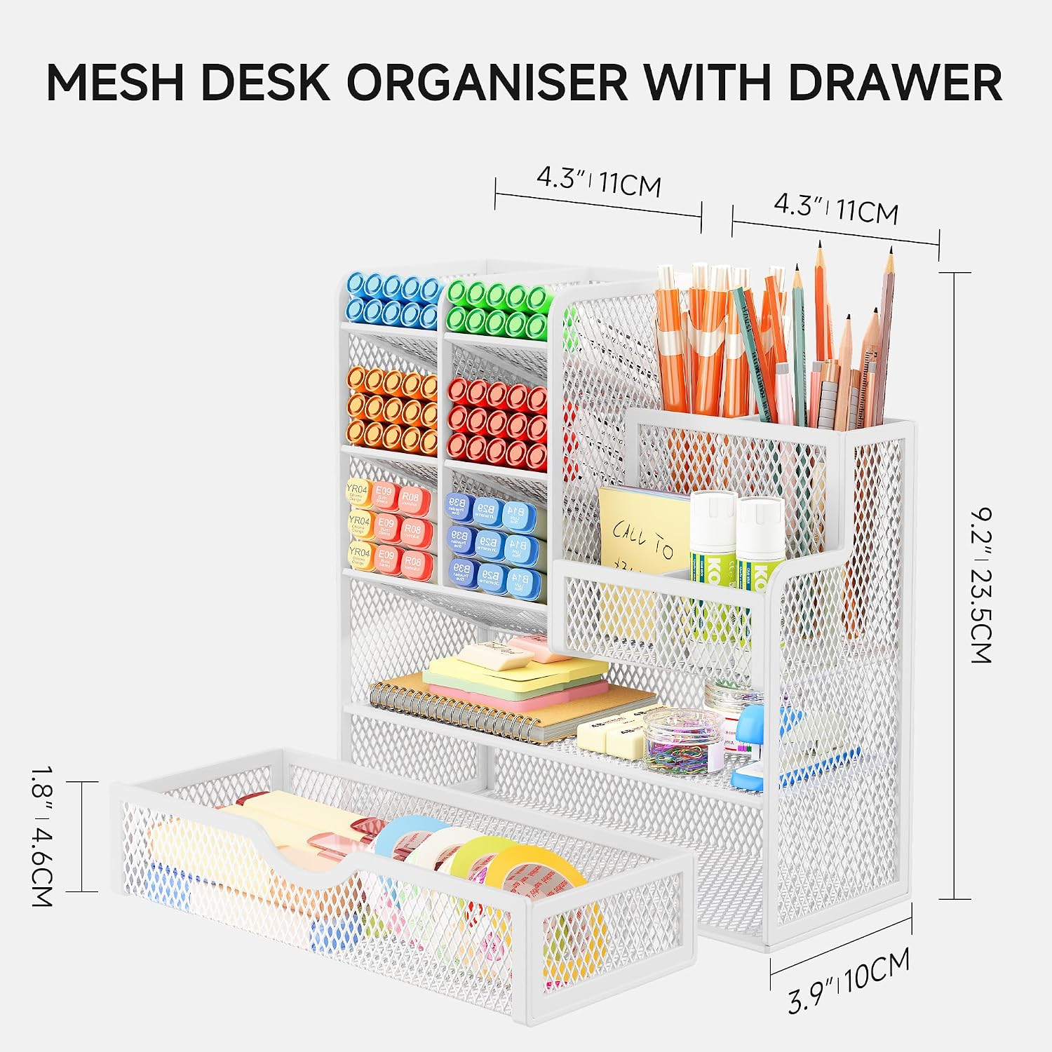 Thumbnail 6 de VITVITI Sturdy Mesh Desk Organiser (5-Tier) in White