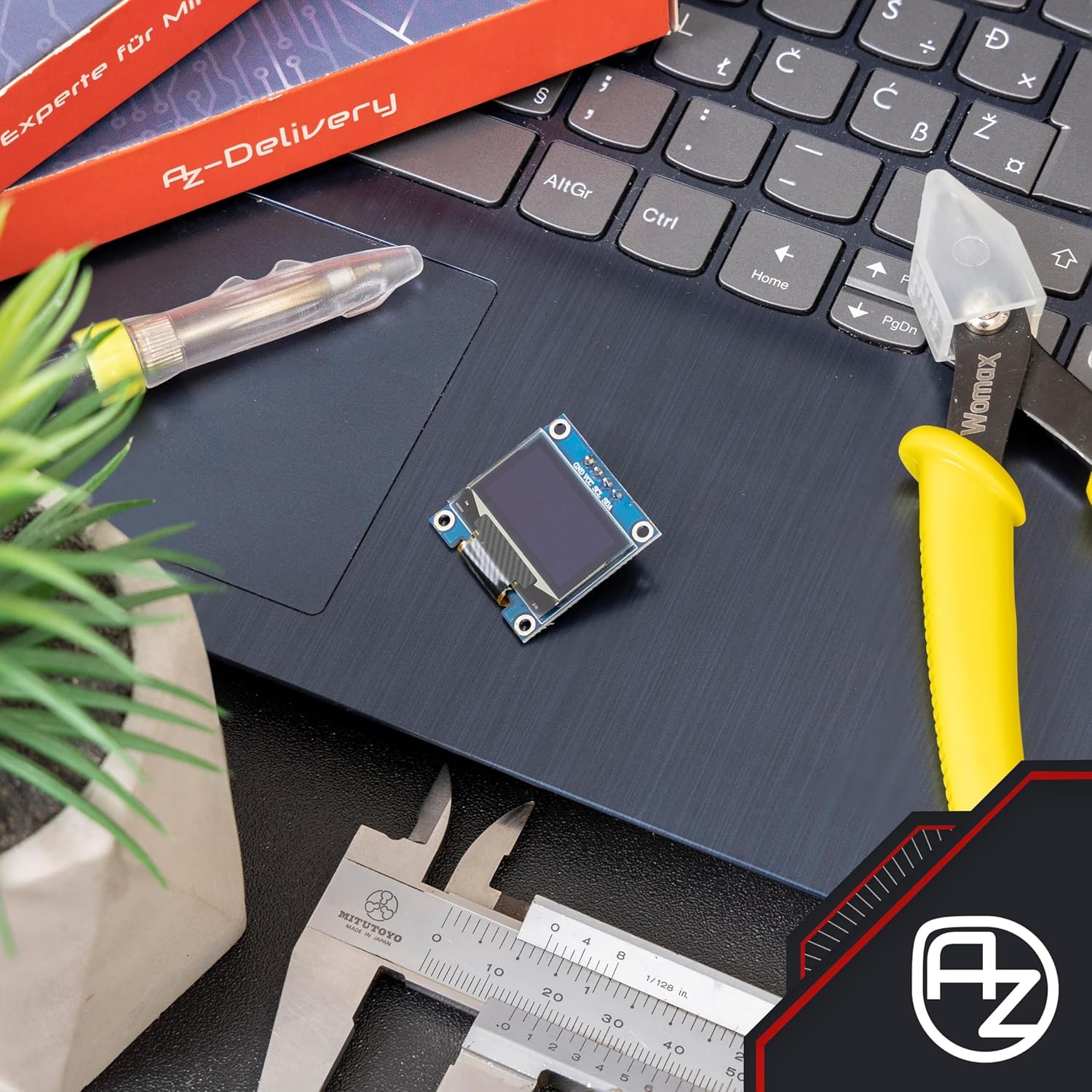 Thumbnail 1 de AZDelivery 0,96" OLED Display I2C (SSD1306, 128×64 Pixel) mit weißen Zeichen – für Arduino & Raspberry Pi