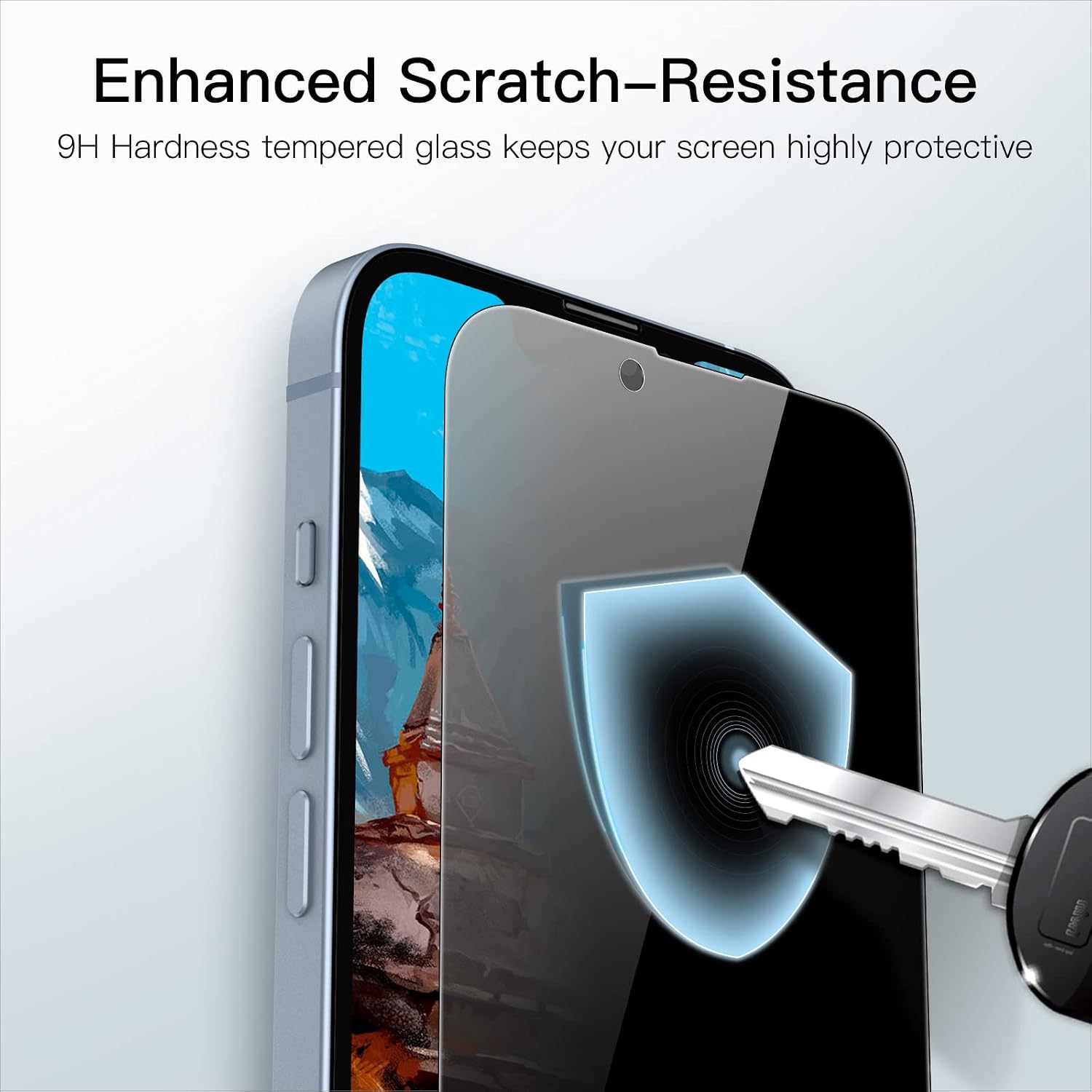 Detalle de JETech Privacy Full Coverage Screen Protector for iPhone 17e (2026) / iPhone 16e / iPhone 14 6.1" — Anti-Spy Tempered Glass, Edge-to-Edge, Case-Friendly (2-Pack)
