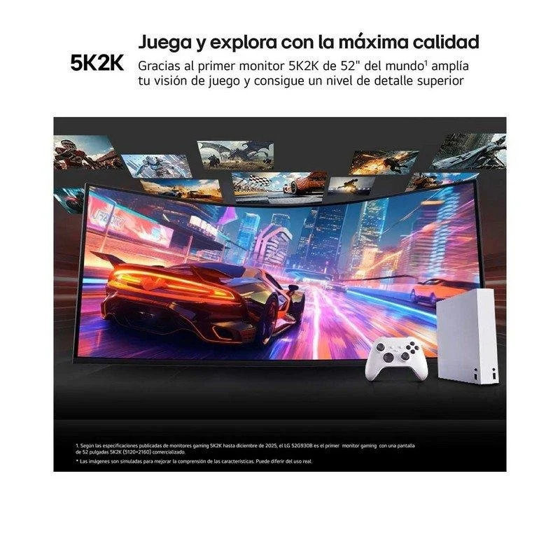 Detalle 2 de LG UltraGear 52G930B-B: monitor gaming ultrawide de 52" con 240 Hz y HDR10