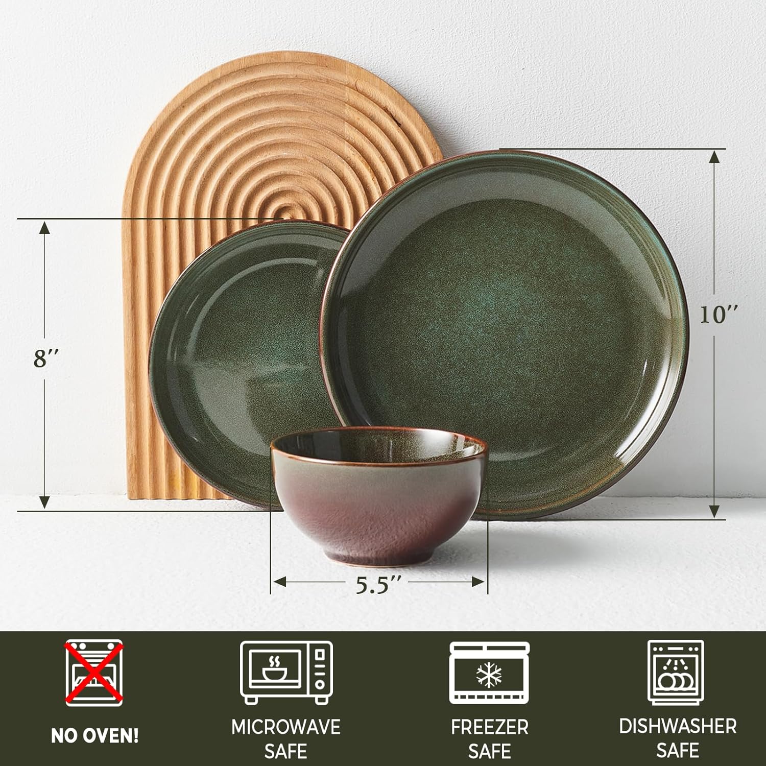 Detalle 2 de Pokini Stoneware Dinnerware 12 pc Set 🍽