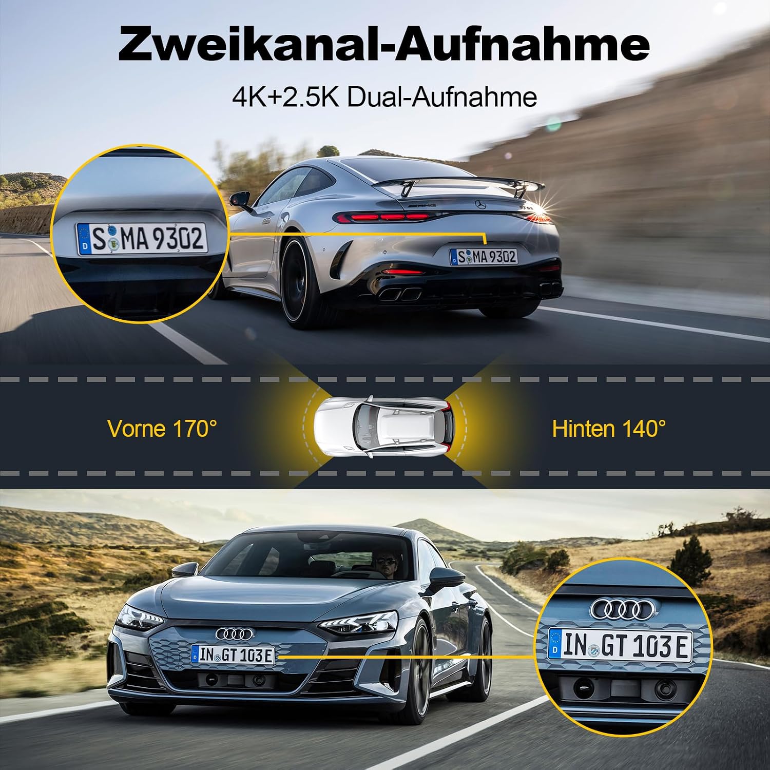 Thumbnail 1 de Dashcam 4K Dual Kamera vorn hinten