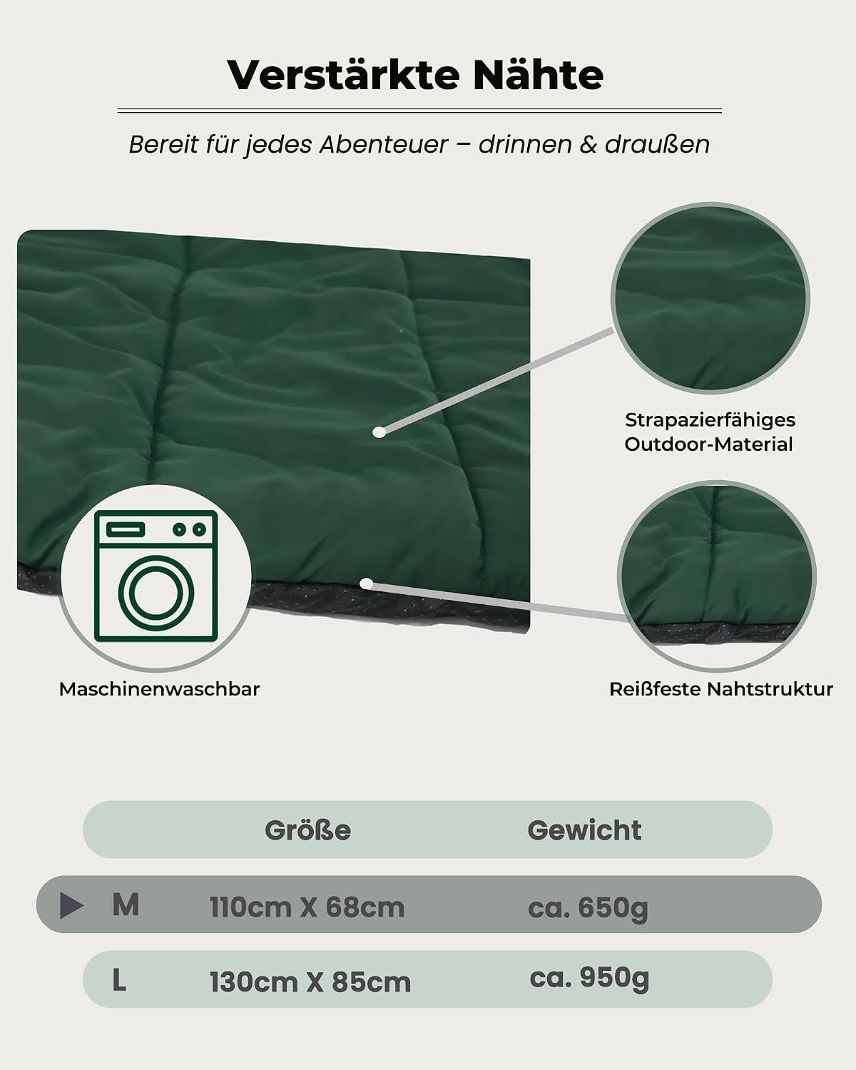 Thumbnail 3 de EpicRove Hundedecke unterwegs wasserdicht – rutschfeste 110 × 68 cm, waschbar, Grün