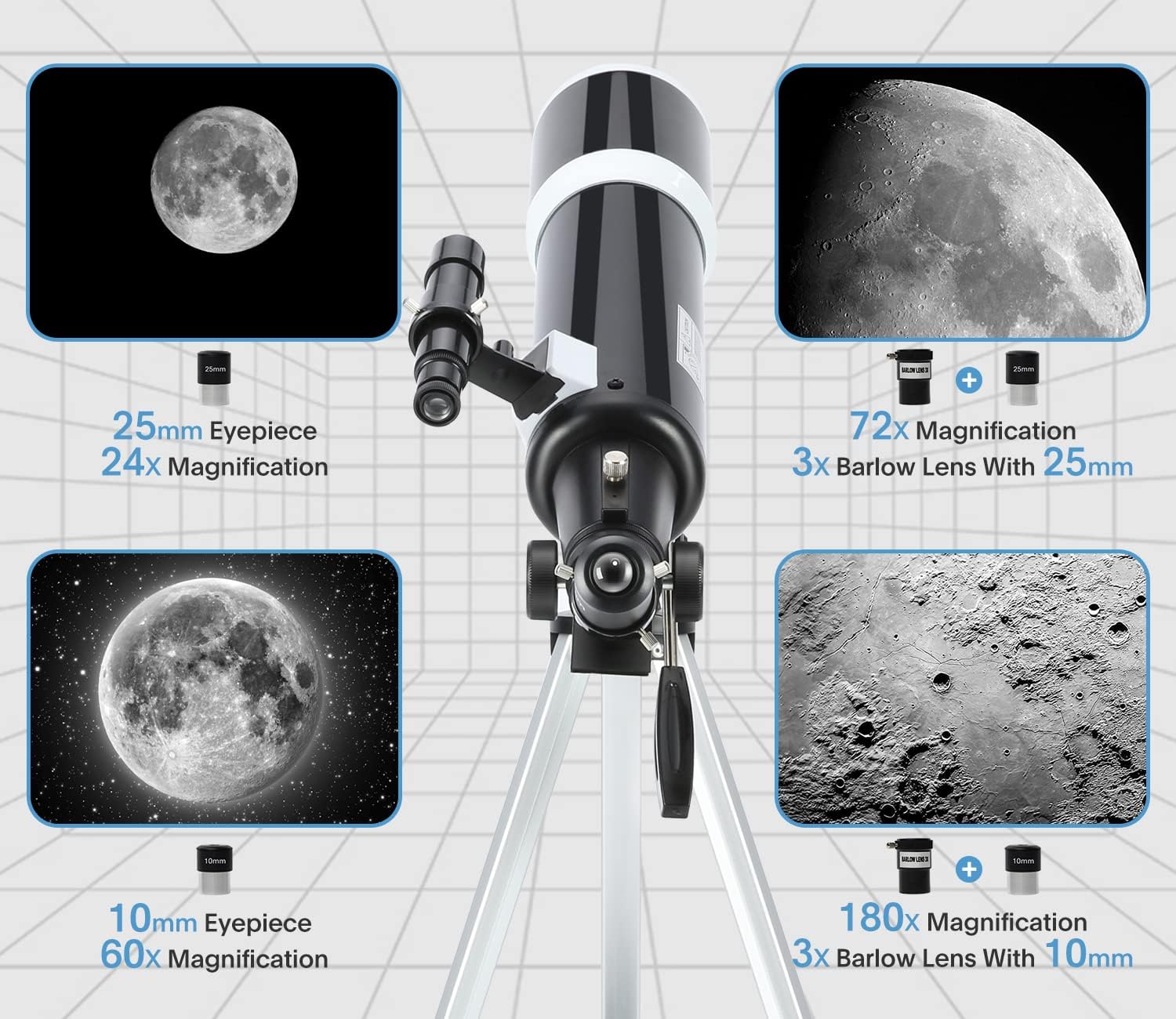 Detalle de 80mm Aperture 600mm Telescope for Beginners