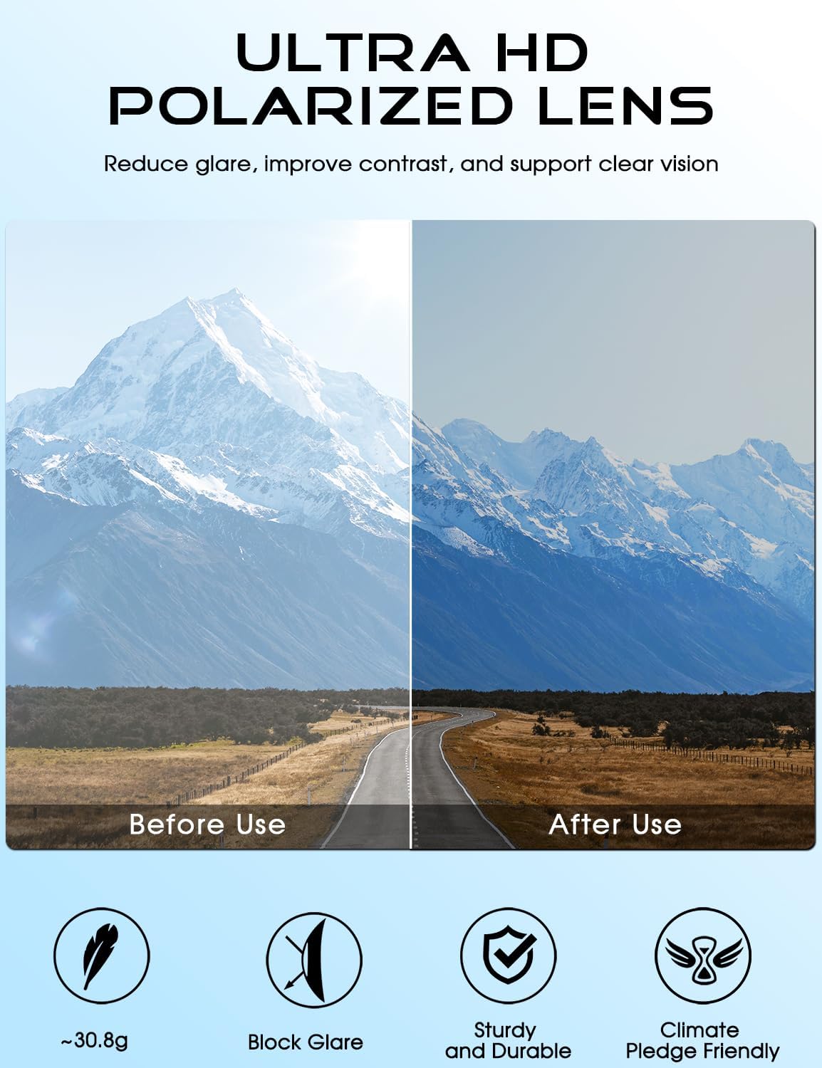 Thumbnail 5 de ATTCL Polarised Sunglasses for Men with UV400 Protection and HD TAC Lenses (Square Driving Shades)