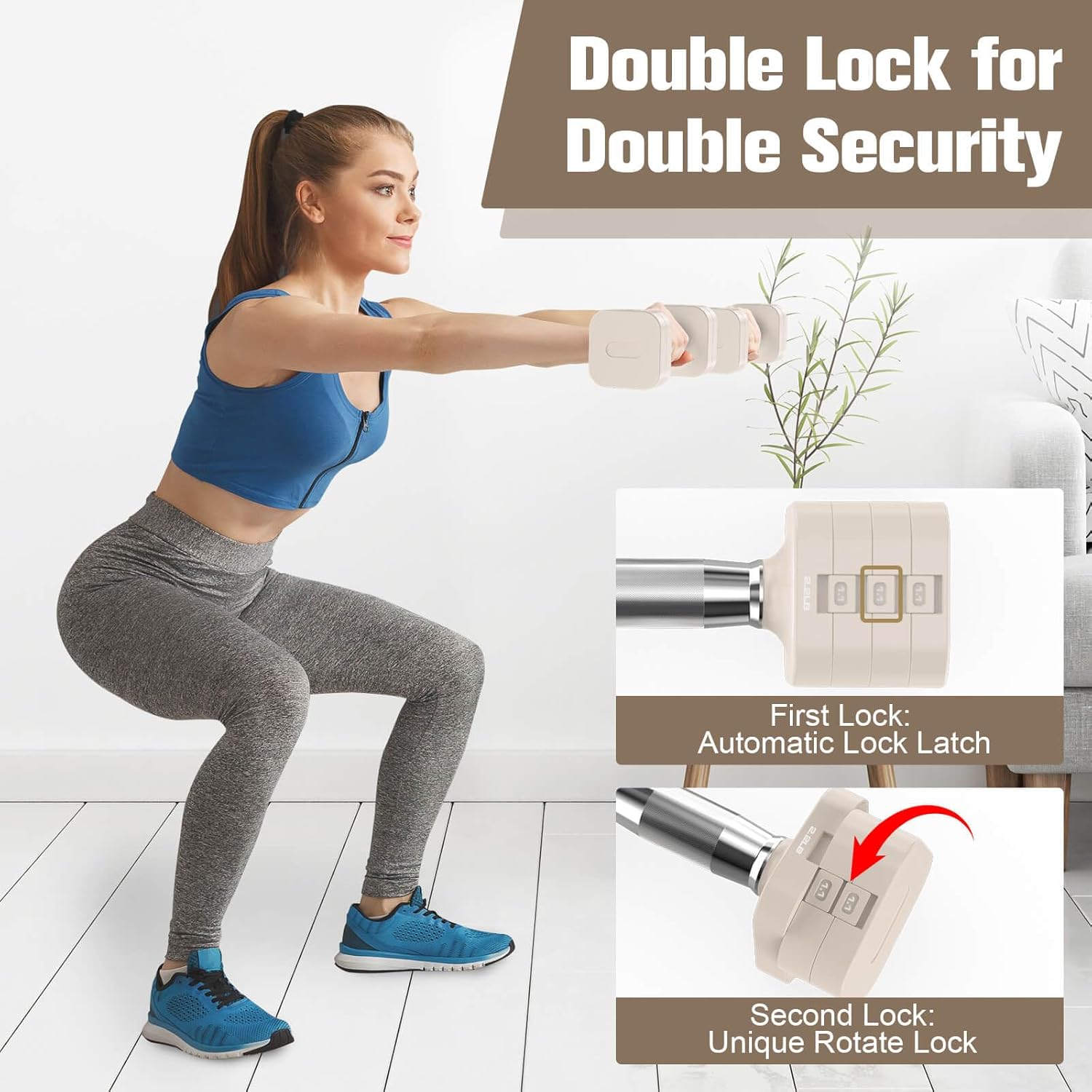 Thumbnail 2 de Hezeyferg Adjustable Dumbbells 22 lbs
