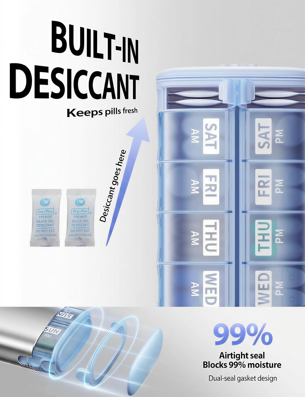 Detalle de Vaydeer Pill Organizer 7-Day