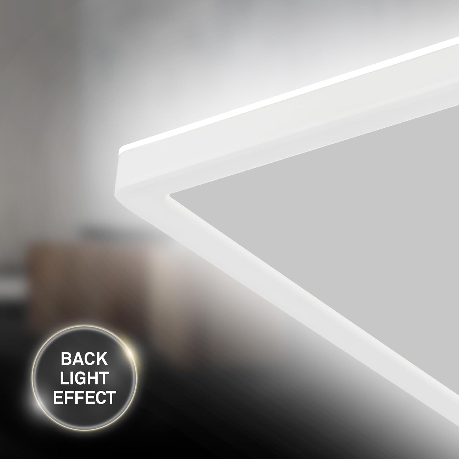 Detalle de Briloner Slim LED plafoniera 58x20 cm, retroilluminazione, bianco