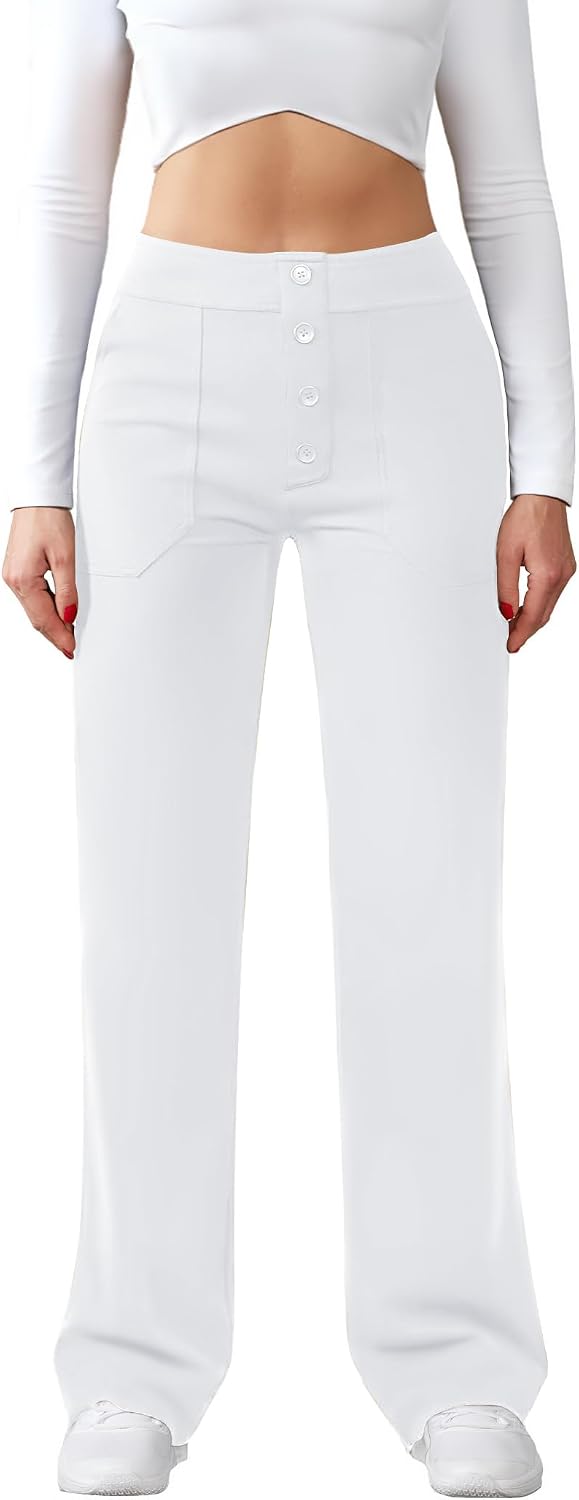 Detalle de JEKAOYI Women's High-Waisted Straight-Leg Pants