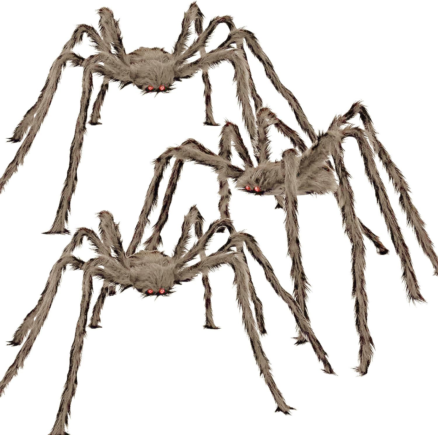 Detalle de wymulot 5-264 Giant Brown Halloween Spider Set, 3-Pack, Poseable Legs