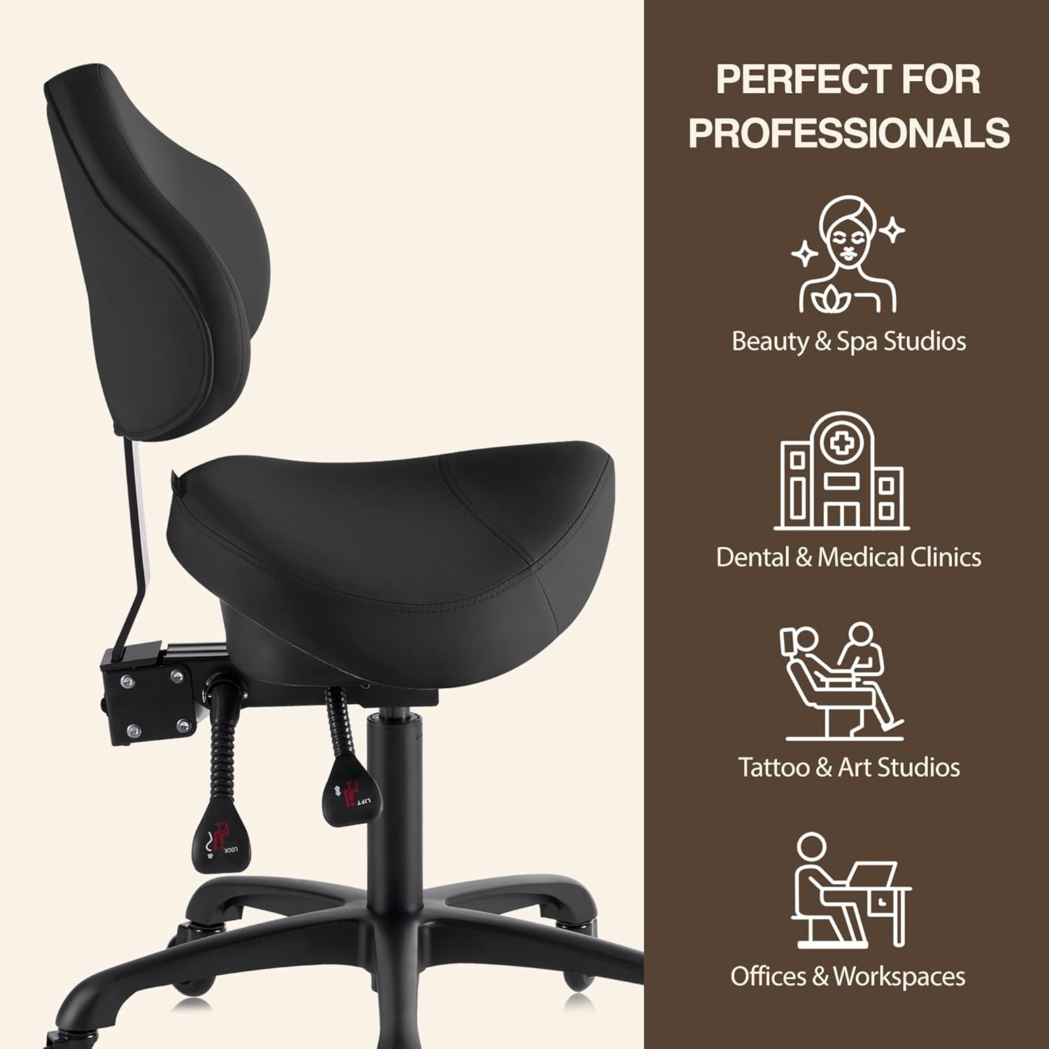 Thumbnail 5 de DR.LOMILOMI 510 KOA Saddle Chair 500 lb