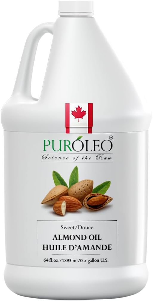 Detalle de PURÓLEO Sweet Almond Oil, 1900 mL for Skin, Hair and Massage