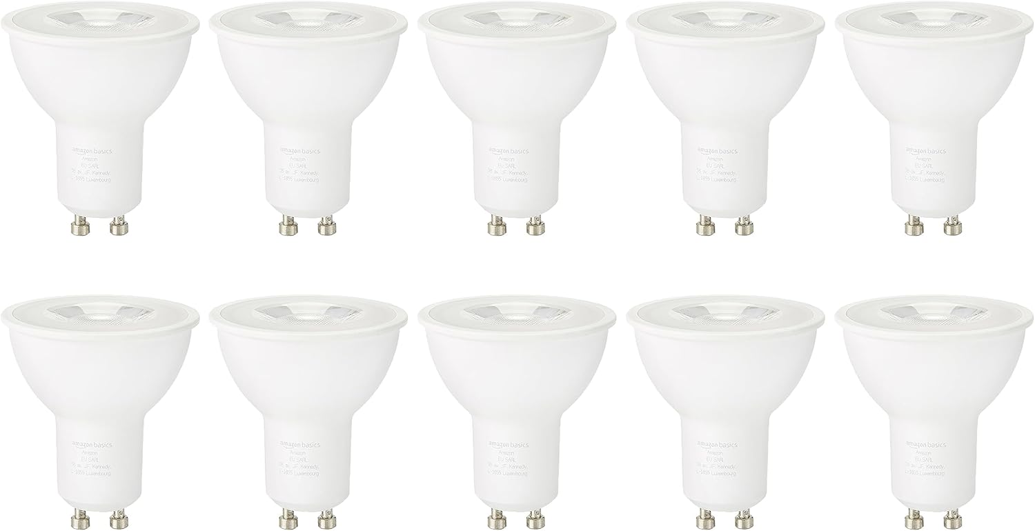 Detalle 2 de Amazon Basics LED GU10 Spotlight Bulb (6-Pack) 4.7W, 2700K Warm White, Non-Dimmable
