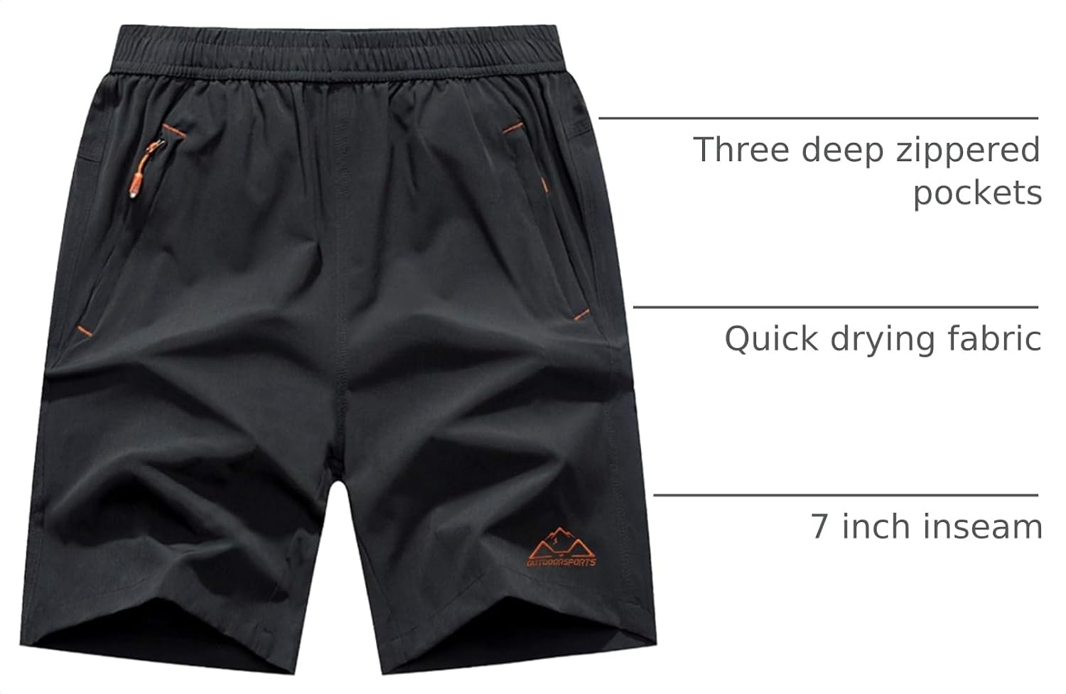Detalle 2 de Rdruko Men's Quick Dry Hiking Shorts — Lightweight, With Zipper Pockets