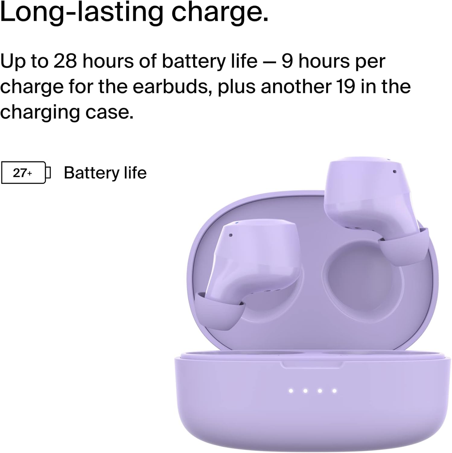 Detalle 2 de Belkin SoundForm Bolt True Wireless Earbuds with up to 28H battery life and Mono Mode
