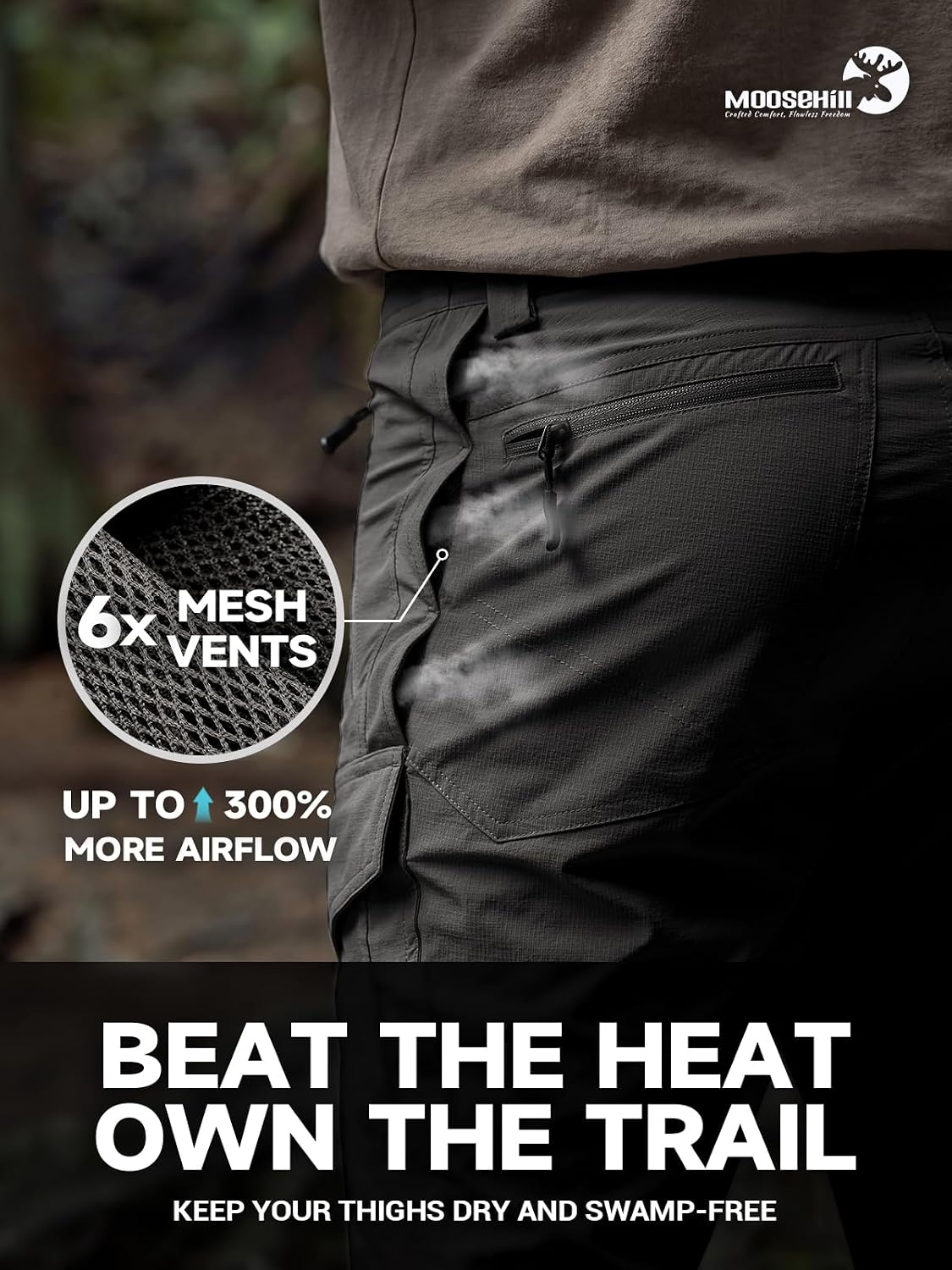 Detalle 2 de Moosehill Men's Hiking Pants with 4-Way Stretch