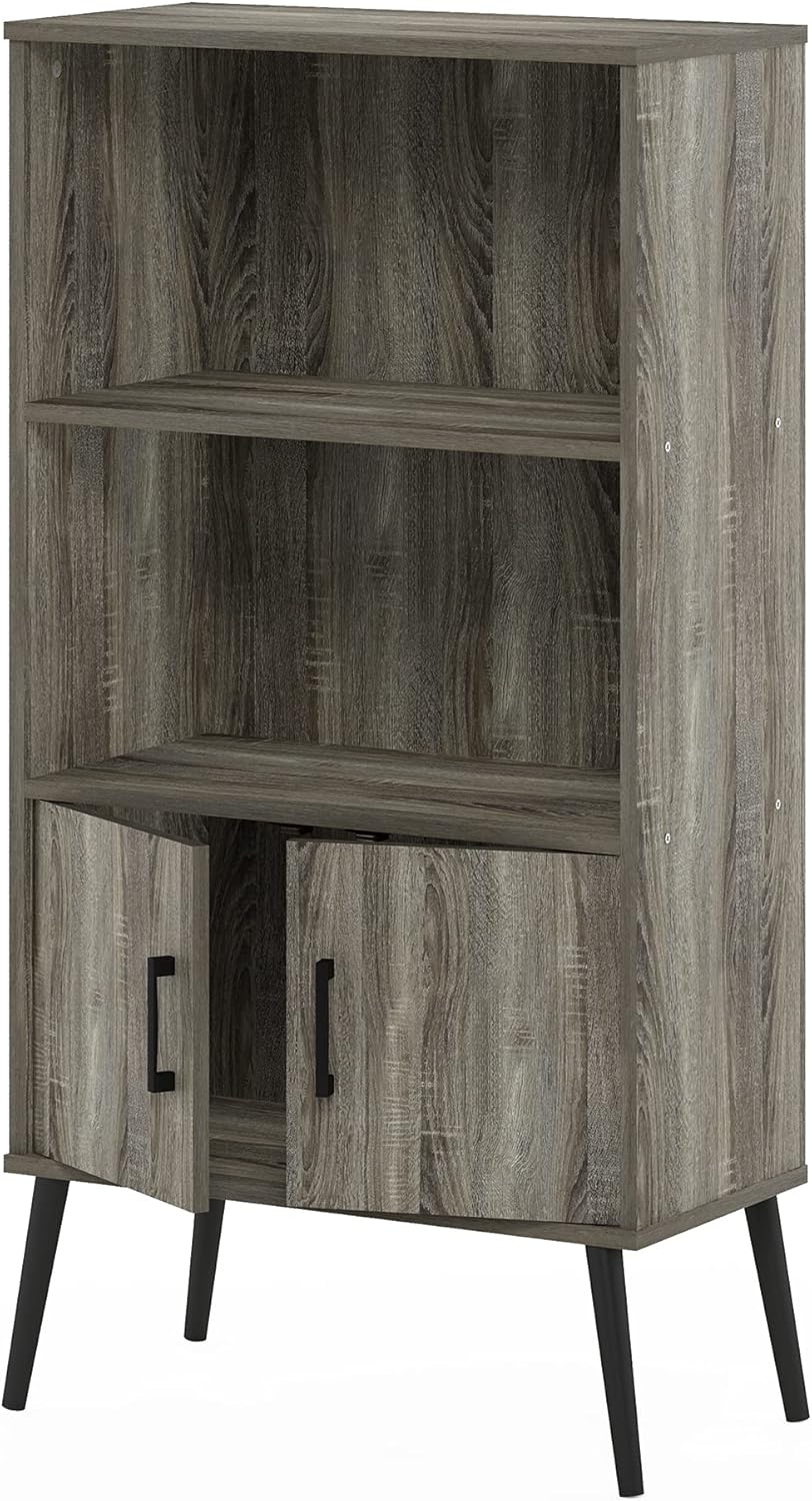 Thumbnail 4 de Furinno MIDCENTURY scaffali portaoggetti in rovere grigio – mobile contenitore 4ripiani