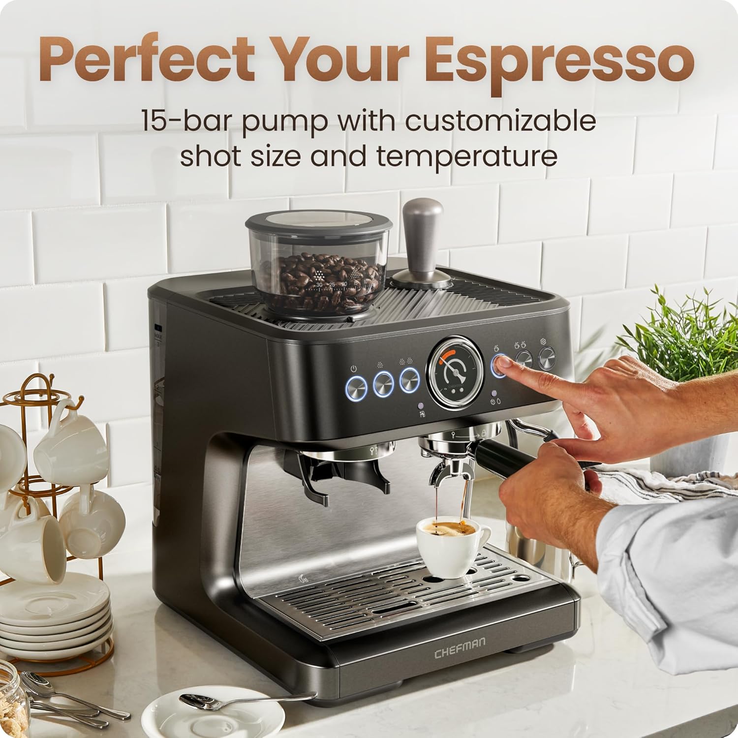 Thumbnail 4 de Chefman Crema Deluxe Espresso Machine 30️⃣