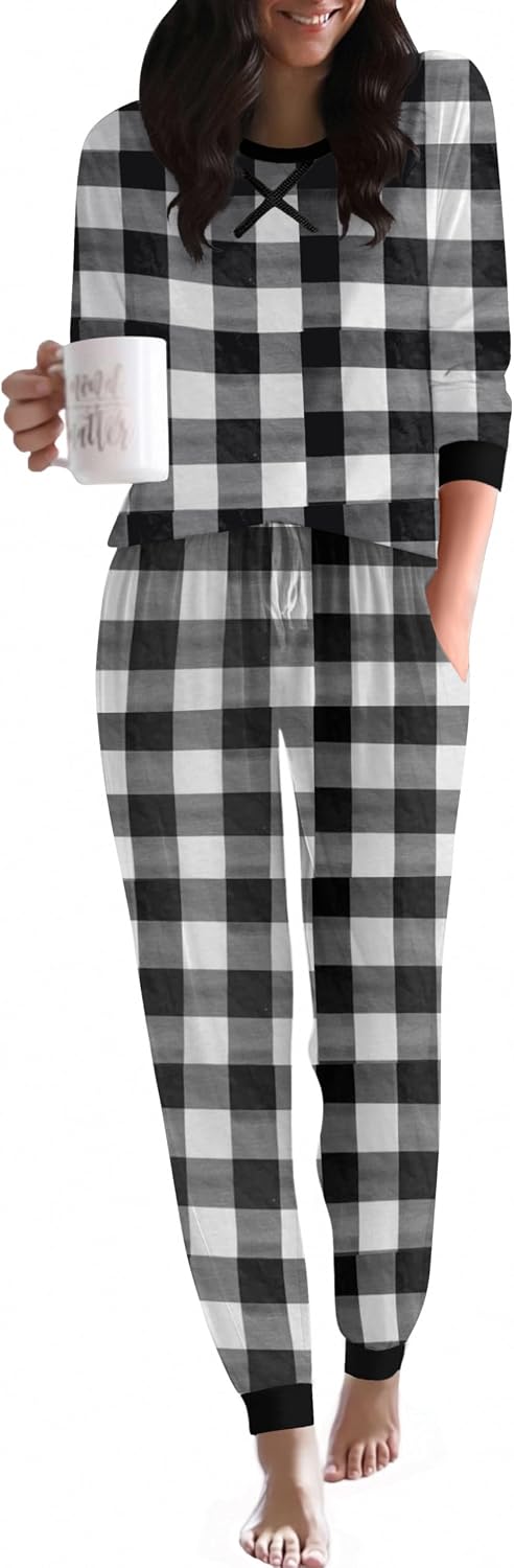 Detalle de Ekouaer Women's Pajama Set, Rayon-Spandex