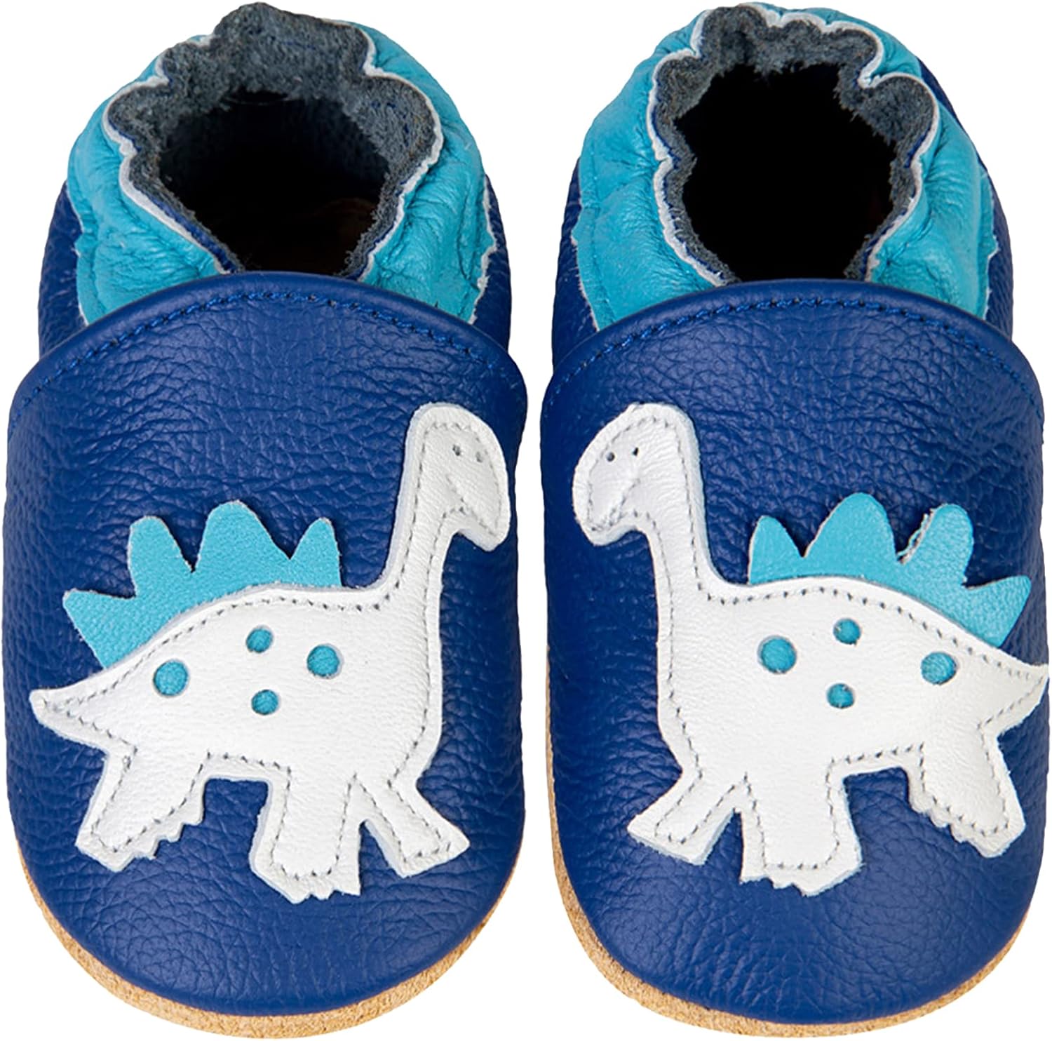 Detalle de IceUnicorn Scarpine neonato in morbida pelle con suola scamosciata (0 a 24 mesi)