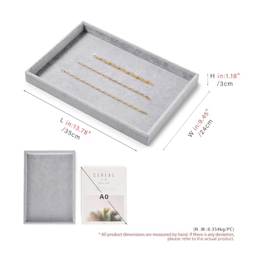 Detalle de Papten vassoio impilabile in velluto per gioielli – 12/24 compartimenti, grigio