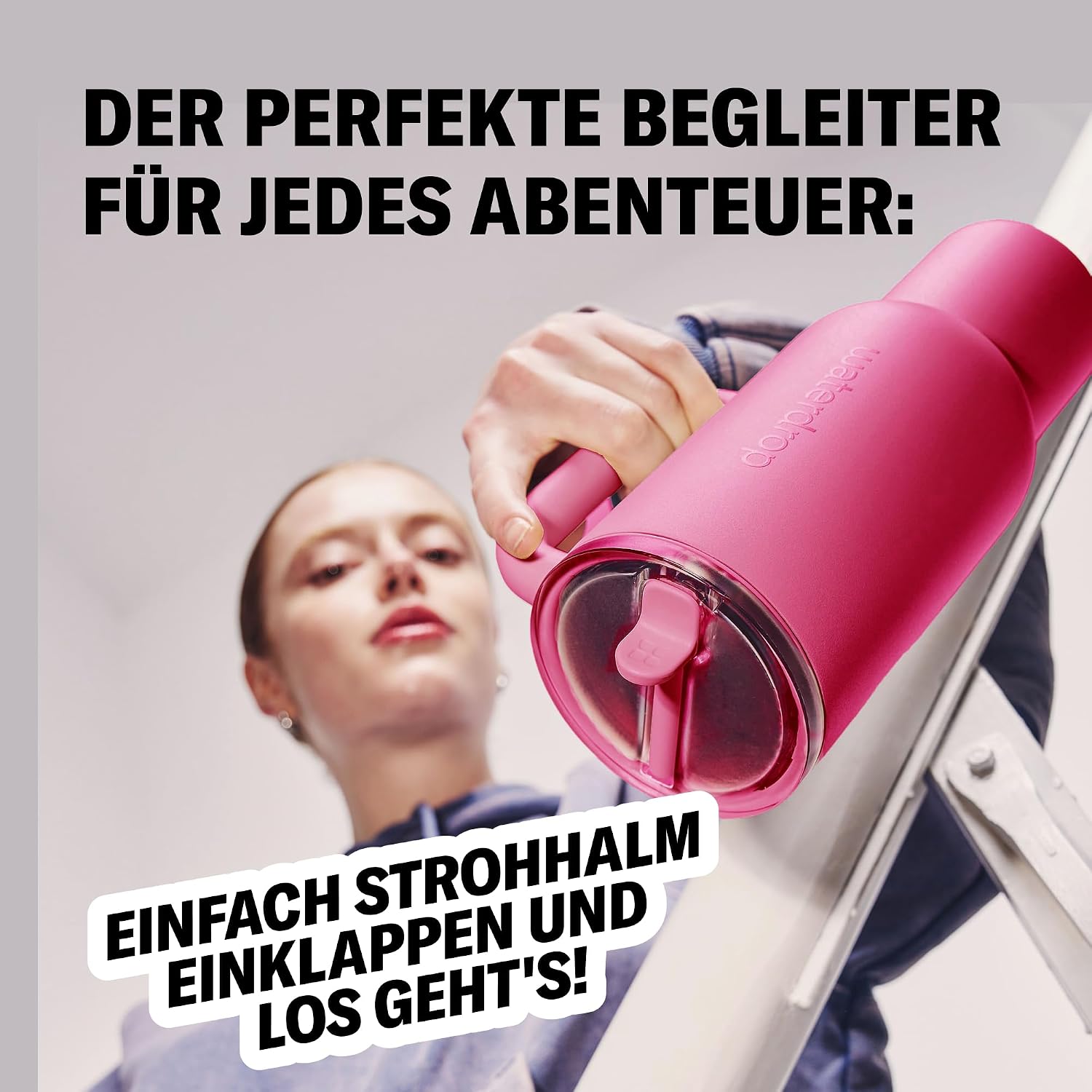Thumbnail 4 de waterdrop® Thermobecher mit Strohhalm 1,1L – Auslaufsichere, isolierte Edelstahlflasche mit Deckel