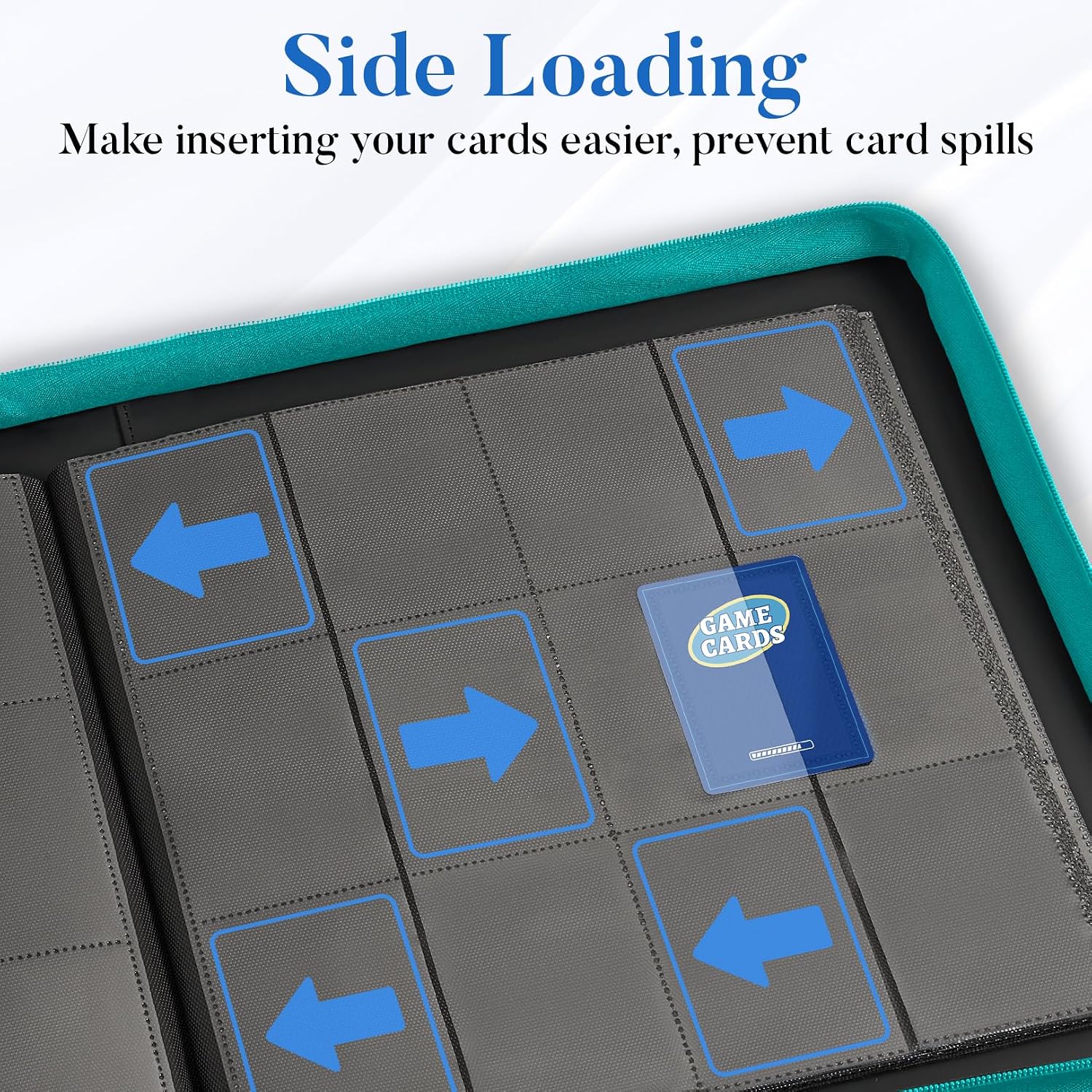 Detalle de Fabmaker Premium Zip Card Binder 12 Pocket (912 Cards) - Teal
