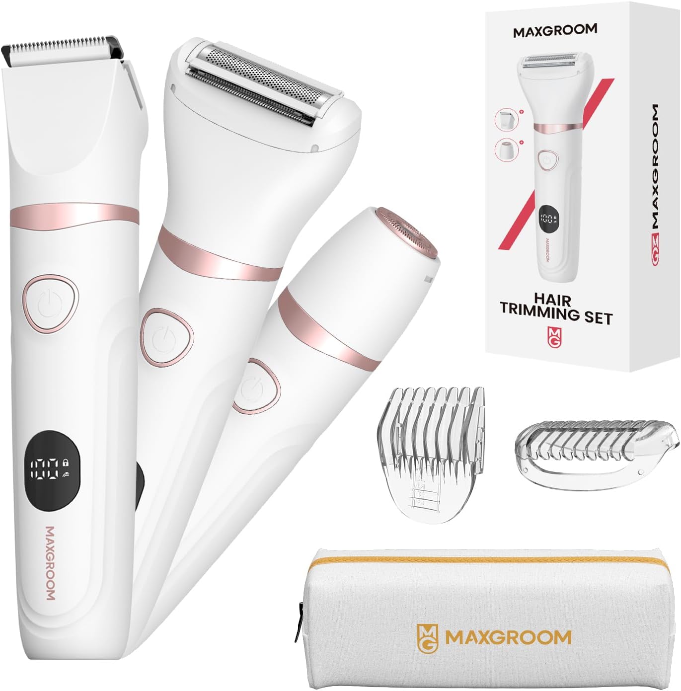 Detalle de MAXGROOM Rasoio elettrico donna 3-in-1 impermeabile