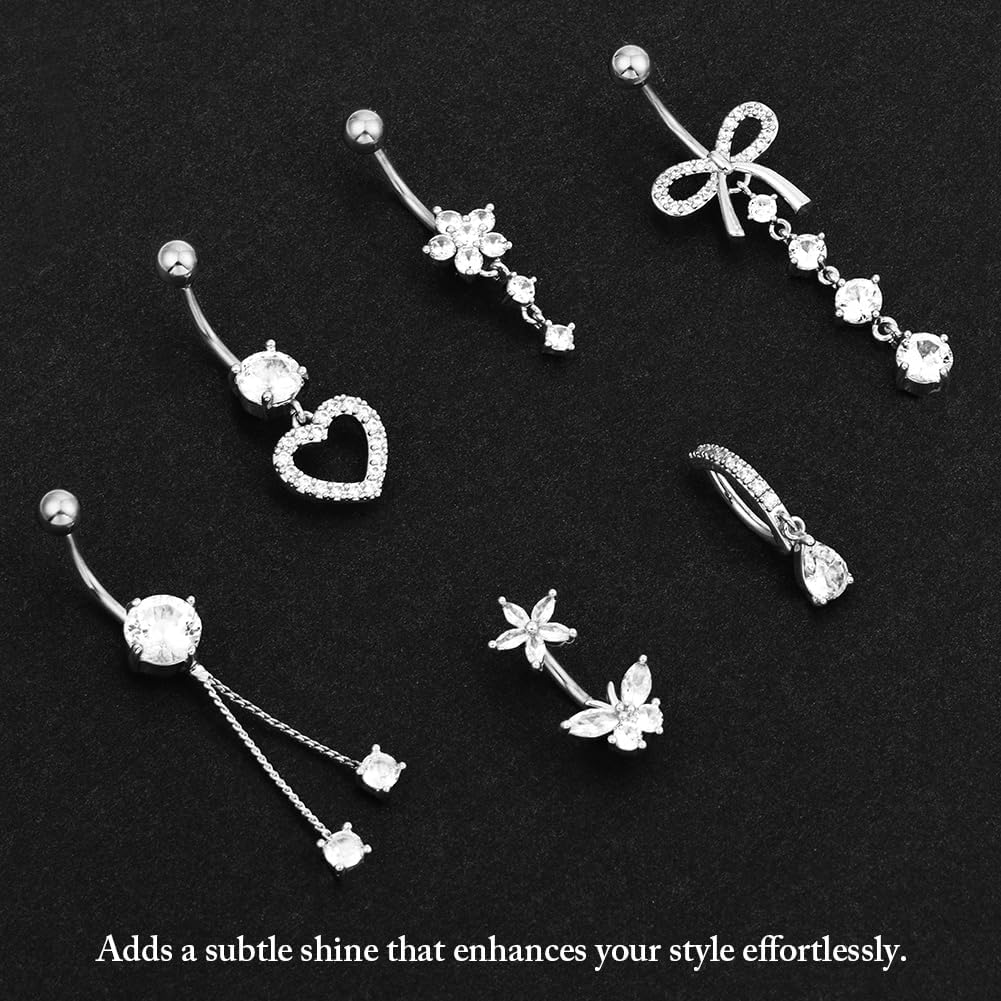 Thumbnail 6 de AOOSA 6 Pcs Piercing Ombelico Donna