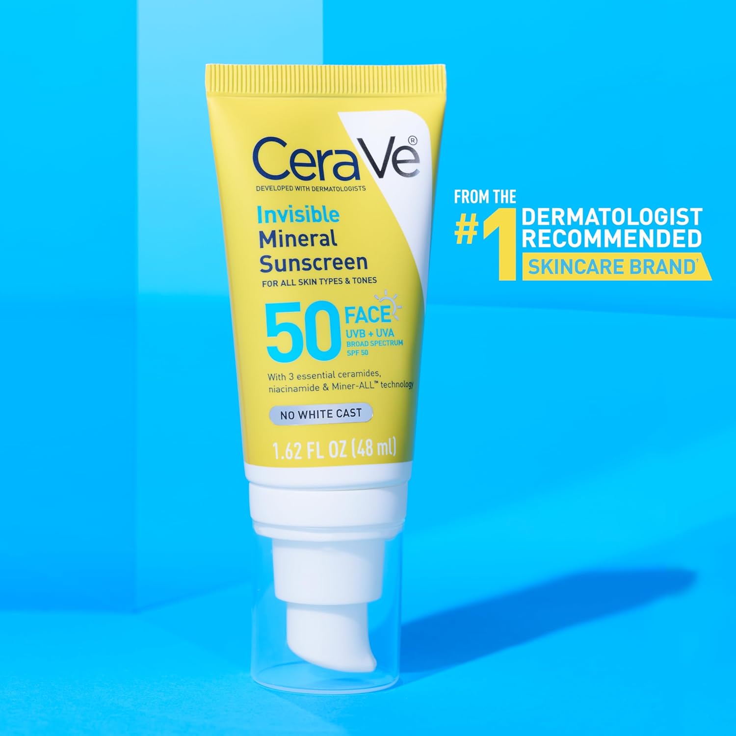Thumbnail 6 de CeraVe Invisible Mineral Face Sunscreen SPF 50 (Zinc Oxide & Titanium Dioxide) Travel Size, for Sensitive Skin