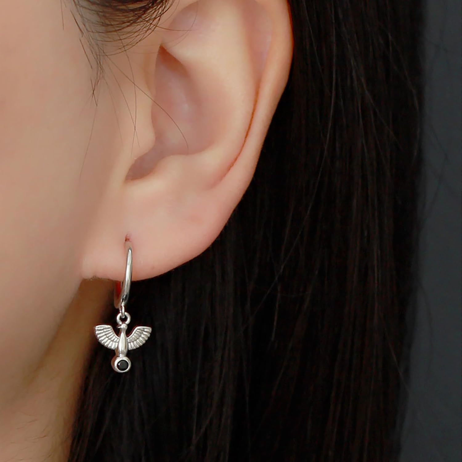 Thumbnail 3 de Kamise Ohrringe aus 925 Sterling Silber hängend – Taube/Feder mit Zirkonia, hypoallergen