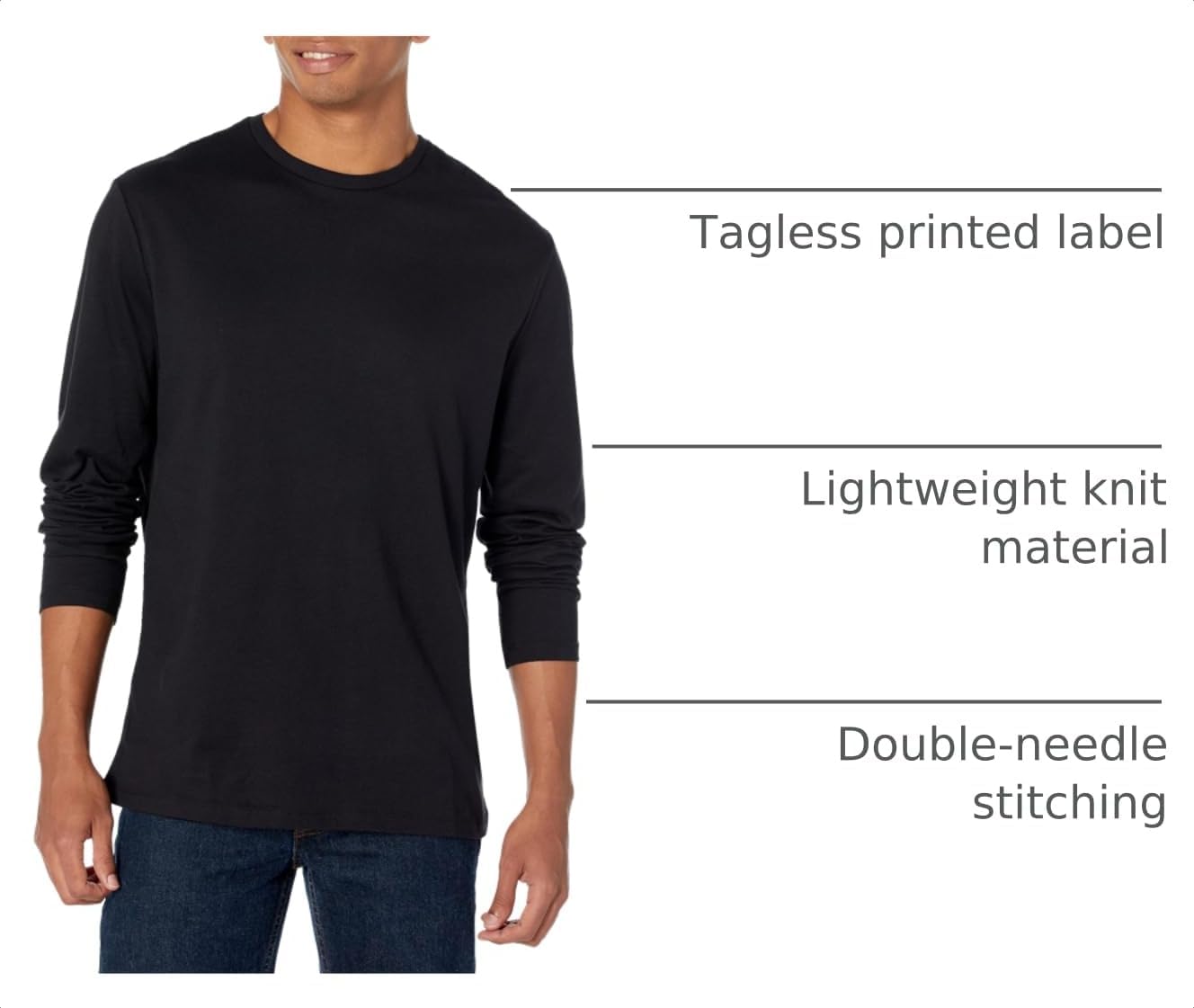 Detalle 2 de Amazon Essentials Slim-Fit Long Sleeve T-Shirt