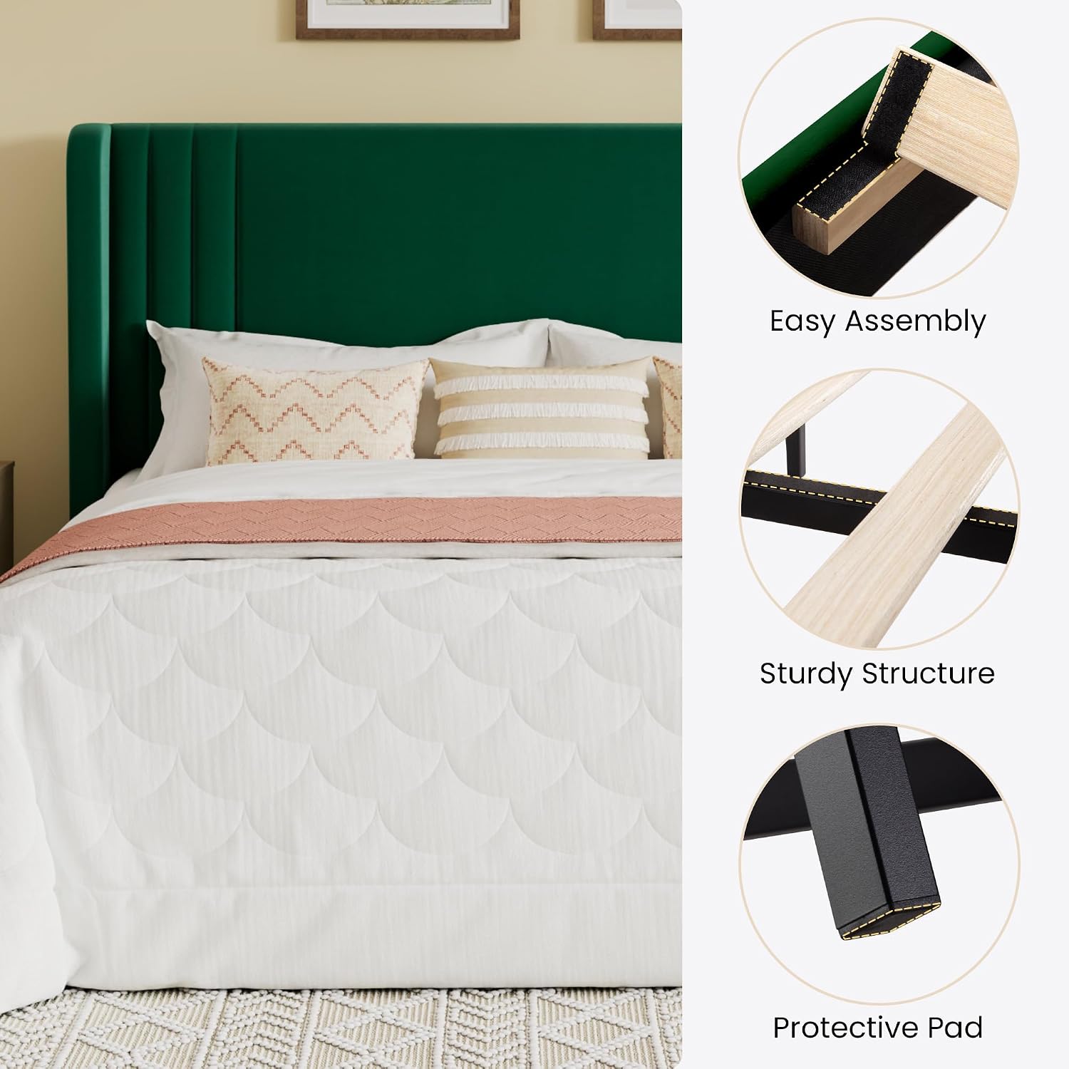 Thumbnail 6 de SHA CERLIN Upholstered Bed Frame, Full