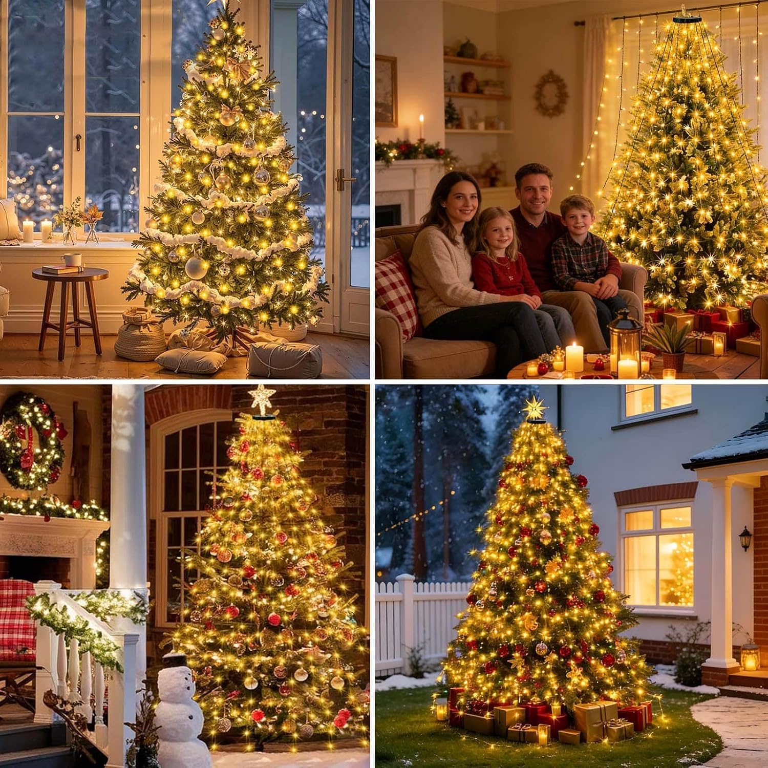Detalle de Joycome JK-EU-YHW kerstboomverlichting met 400 warmwitte leds en 8 lichtmodi