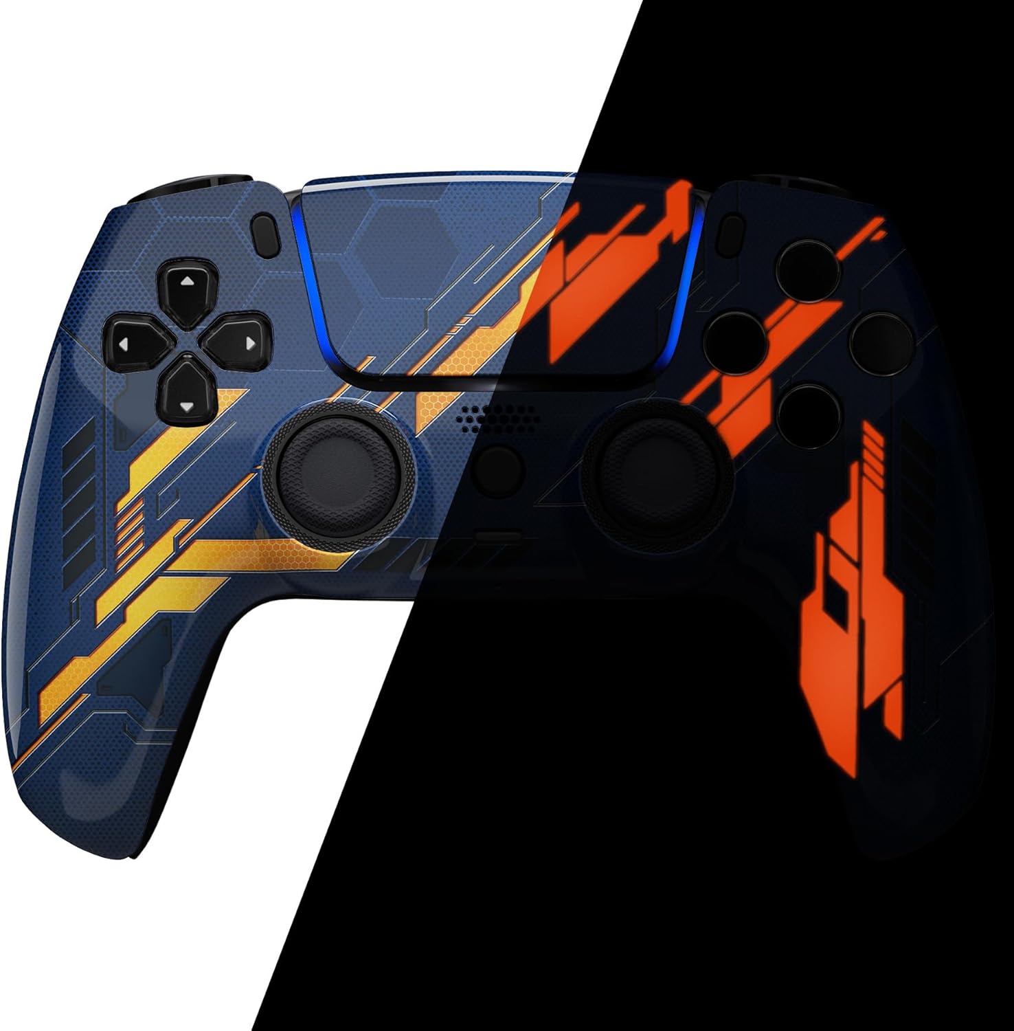 Thumbnail 5 de eXtremeRate LUNA Redesigned Front Shell with Glow-in-the-Dark Touchpad for PS5 Controller (BDM-010/020/030/040/050) – Orange