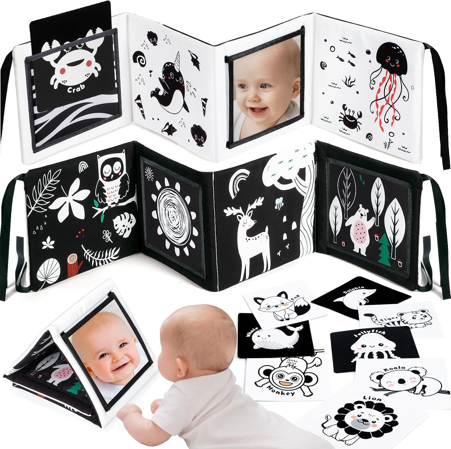 Detalle de URMYWO Kontrastkarten Baby Schwarz Weiß