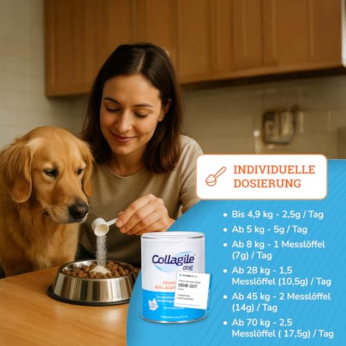 Detalle de Collagile dog Gelenkpulver – Hochwertige Ergänzung für Gelenke, Knochen und Muskeln von Hunden und Katzen