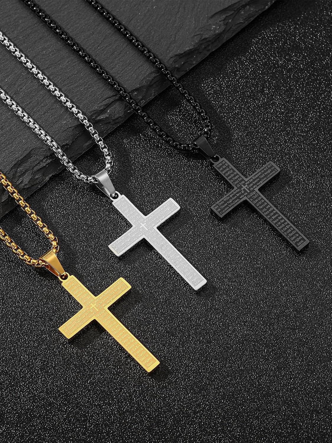 Thumbnail 5 de Aretas Kreuz Halskette für Herren, Jungen & Kinder – Kreuzanhänger mit 316L-Edelstahl, ca. 20 Zoll Kette