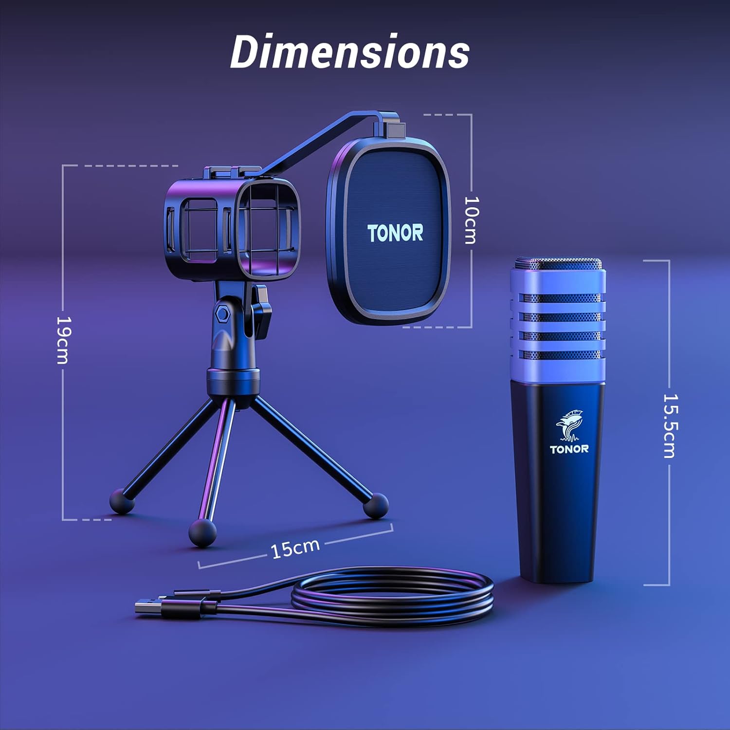 Thumbnail 6 de TONOR TC30 : micro USB à condensateur pour gaming, streaming et podcasts, RVB et mode Plug & Play