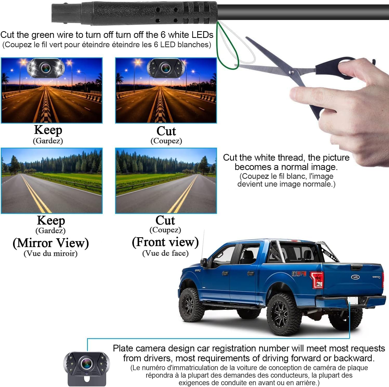 Thumbnail 6 de Tomoia T1 Plug-and-Play Reversing Camera Kit with 4.3 inch Monitor, HD 1080P Colour Night Vision and DIY Guide Lines