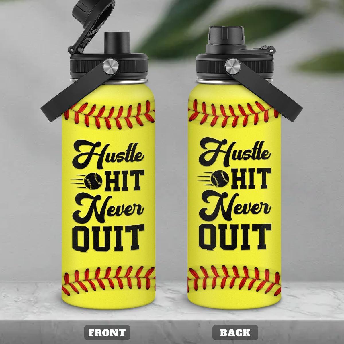 Detalle 2 de SANDJEST SJ-DW-SS-WB32CL 32 oz Insulated Stainless Steel Softball Bottle