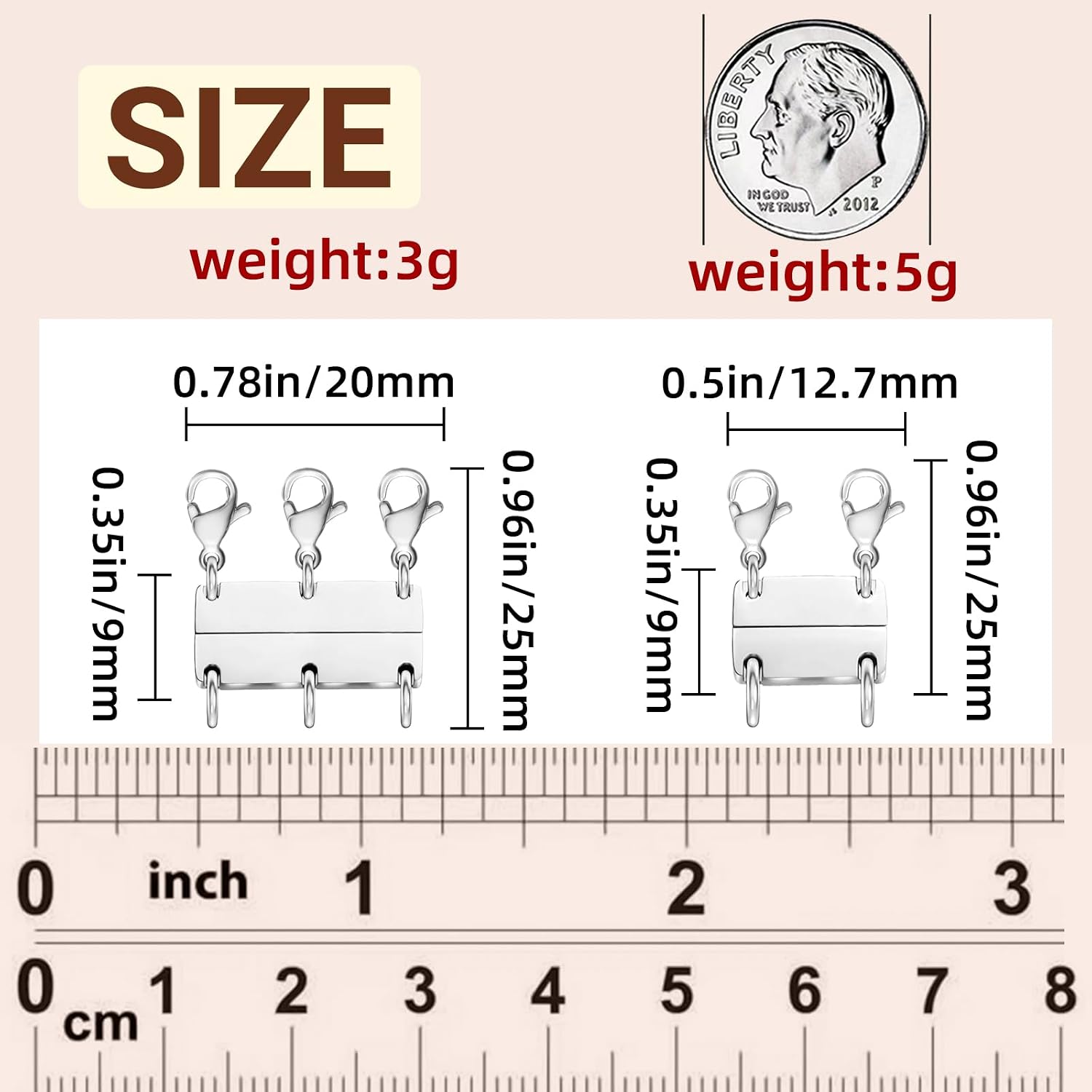Detalle 2 de OHINGLT 01 Magnetic Necklace Layering Clasp, 2-Piece Set for Stacked Jewelry